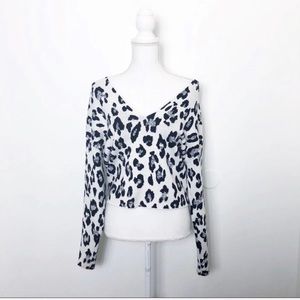 Express Snow Leopard Wedge Sweater